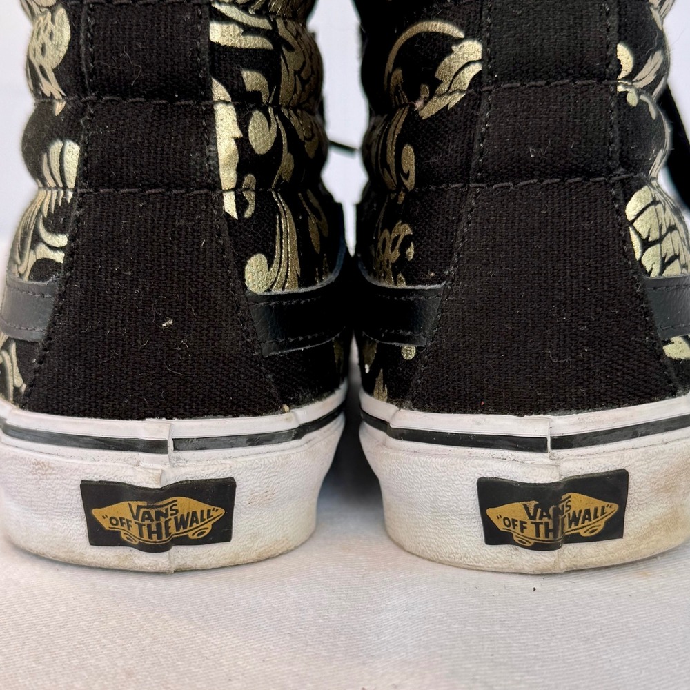 Vans SK8-Hi Slim 50th Anniversary Duke Black Gold Foil Shoes Mens 8.5 - Picture 6 of 8
